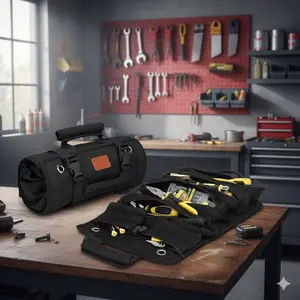 Portable Foldable Tool Organizer Bag, Convenient tool pockets, Garage tool organizer, Lightweight Apron with Multi-Compartment, Camping Car Tool Storage Box, Practical Repair Kit for Tools, Heavy-Duty Tool Carrier for Craftsmen & Home Auto Maintenance