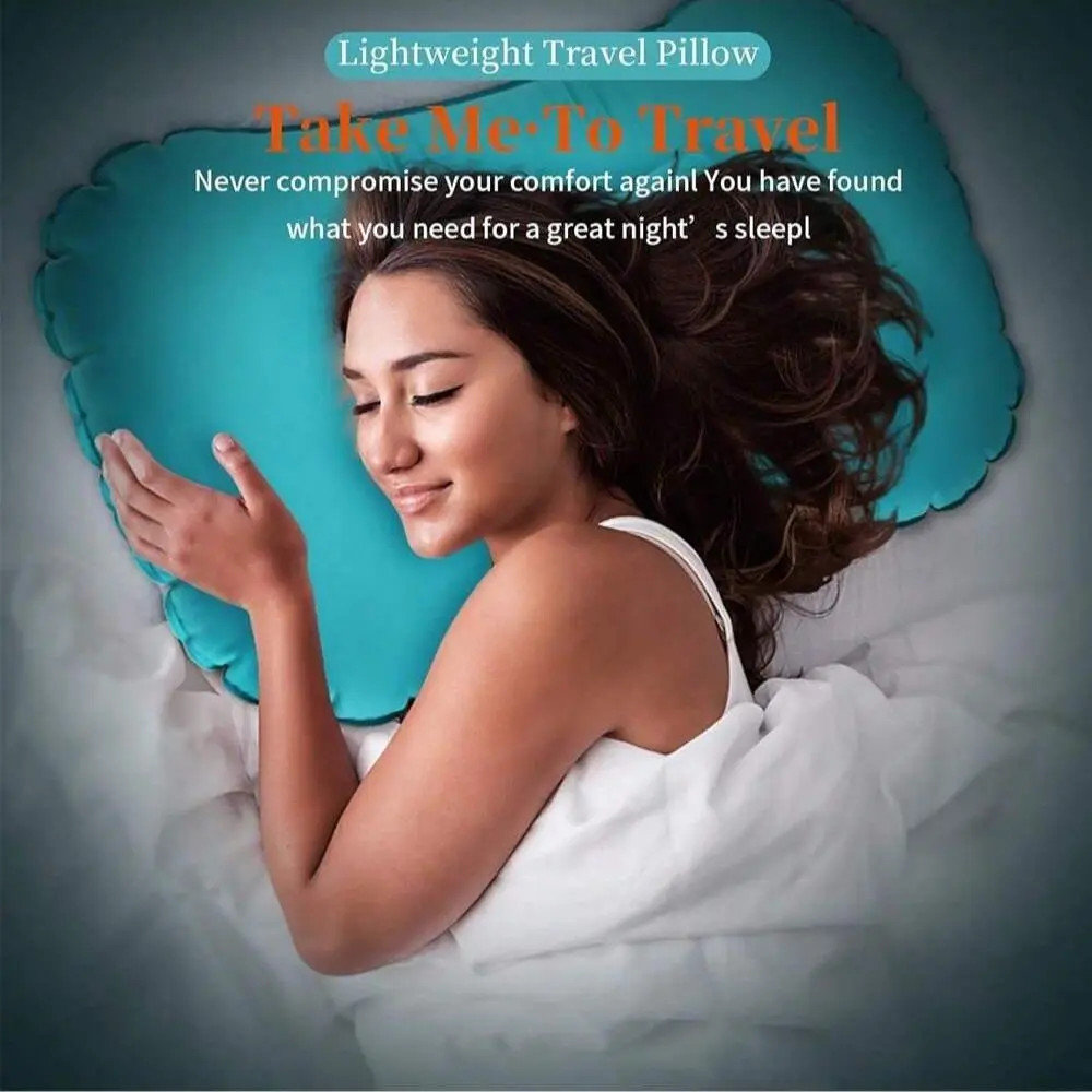 Inflatable Travel Pillow Portable Lumbar Support Cushion Car Seat Pillow Nap Pillow Foldable Press Outdoor Use