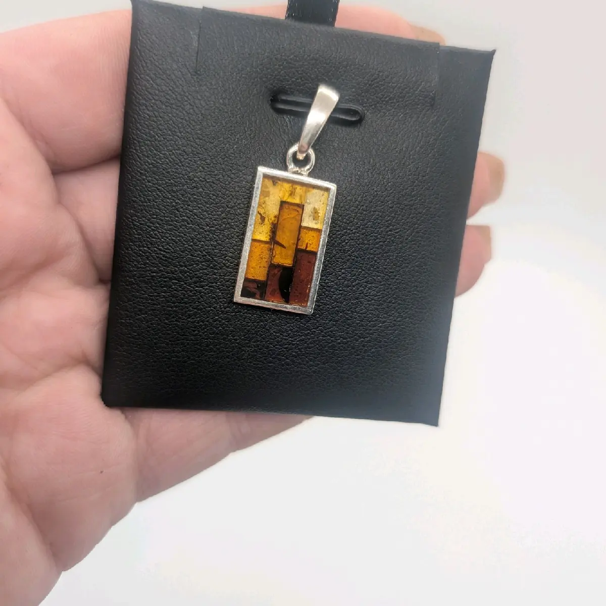 Sterling Silver Baltic Amber Ombre Pendant