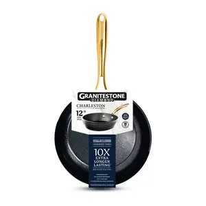 Granitestone Charleston Hammered Black 12'' Nonstick Fry Pan