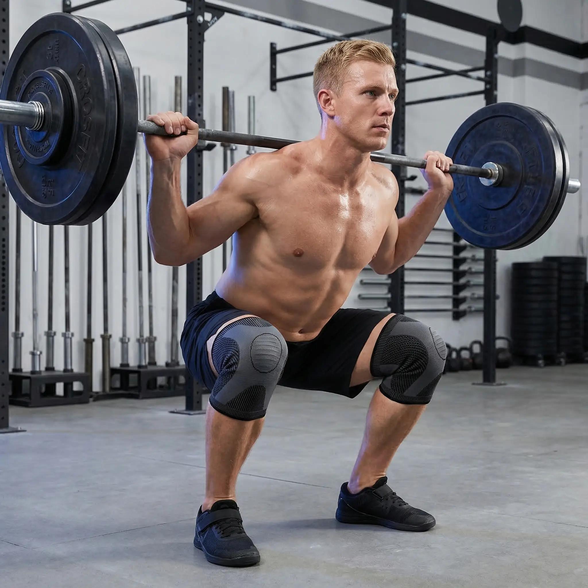 Full Leg Compression Sleeves 2 Pack Long Knee Kneeca Acupressure Self Heating Knee Sleeve Aicao Knee Protection for Warm Aicao Best Knee Brace For Women and Men