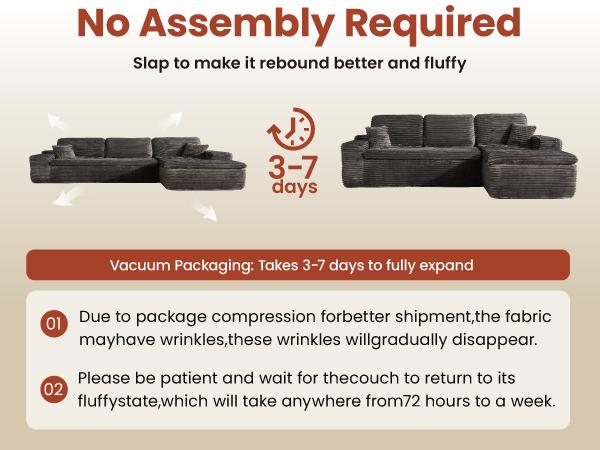 [Christmas]L-shaped Modular Sectional Sofa, Compressed Corduroy Fabric, Modern Style Living Room Sofa Bed, Space-Saving Recliner Design - Convertible Corduroy Sectional Sofa