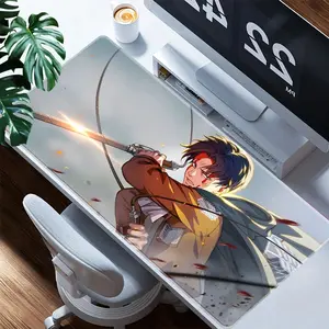 Attack on Titan Anime Mouse Pad, Rubber Base Polyester Fiber Desk Mat, Ideal for Gaming Office Laptop RV, Perfect Birthday Christmas Gift