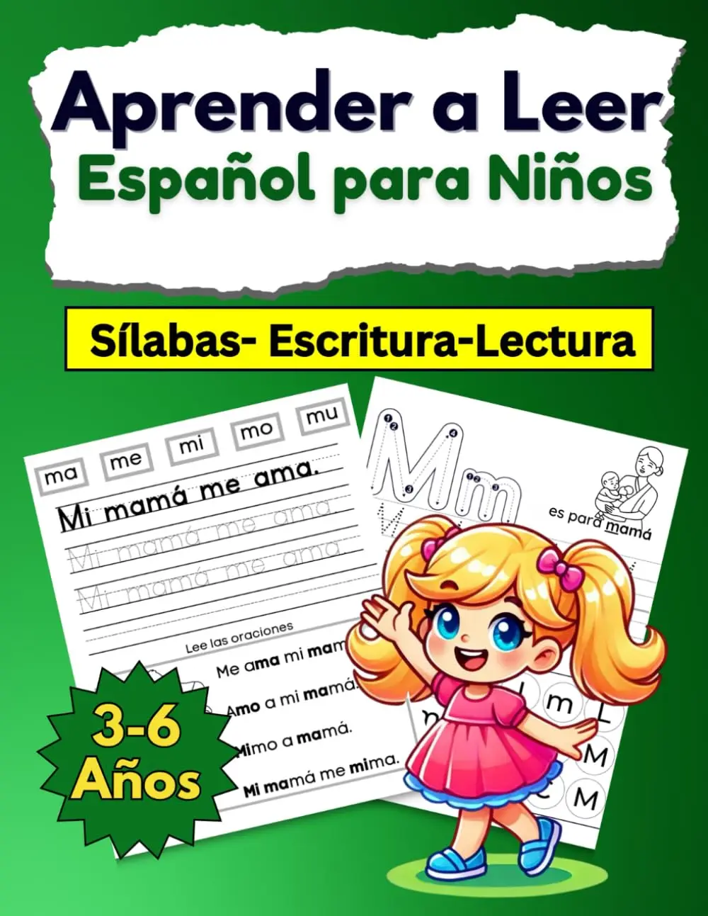 Aprender a Leer Español para Niños: Cuaderno de Actividades para Leer, Trazar y Escribir el Abecedario, Letras, Vocales