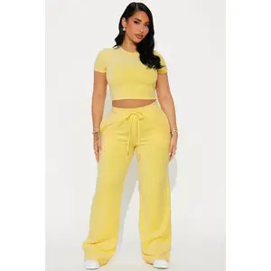 OG Trendsetter Velour Baby Tee Set - Yellow
