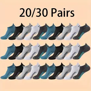10/20/30Pairs Unisex Ultra-Soft Running Ankle Socks - Moisture-Wicking, Lightweight & Comfortable - Assorted Colors, One Size Fits Most