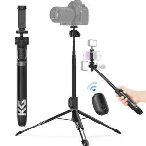 KraftGeek 60" Vlogging Tripod for Phone and Camera, Travel Phone Tripod Stand with Remote for Video Recording, Compatible with GoPro Hero Series, DJI Osmo Action & Insta360 Cameras, and DJI Pocket 3