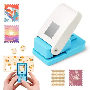 1X0.8inch Rectangular Postage  Puncher, Rectangle Lever Action  Punch for Paper Crafting Scrapbooking, DIY Card Making Arts Crafts Supplies