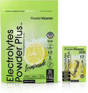 Electrolytes Powder Plus, Keto, Zero Sugar, 1000mg Potassium, 120mg Calcium, 120mg Magnesium, Non-GMO, Zero Calories, 30 Hydration Packets