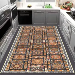 Classic Checkerboard Pattern Kitchen Rug, Non-slip Kitchen Mat, Decorative Carpet for Home Kitchen Living Room Bedroom Study Room