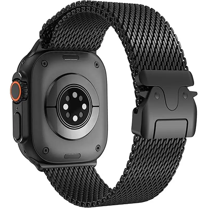 Stainless Steel Watch Band (Band Only), Replacement Watch Band for Apple Watch Ultra 2/Ultra 49mm, 10 46mm, 9/8/7 45mm, SE2/SE/6/5/4 44mm, 3/2/1 42mm