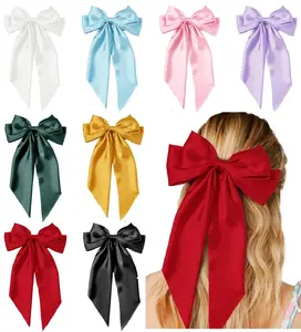 8 PCS Hair Ribbon Bow Hair Clips with Long Tails for Women and Girls - Vintage Hair Accessories