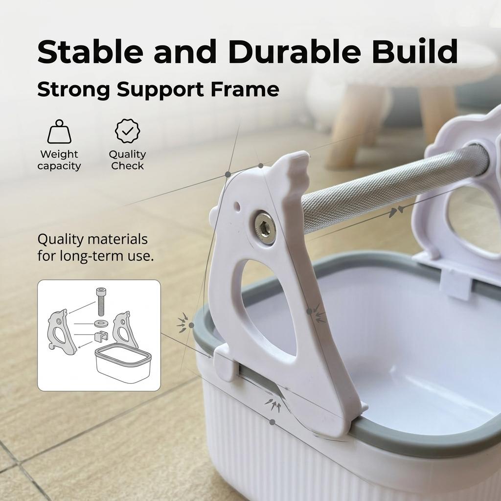 Bird Desktop Training Stand with Removable Droppings Tray Parrot Perch for Parakeets Lovebirds Cockatiels & Small Medium Birds Easy Clean Cage Accessories