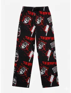 Unisex Terrifier Art Splatter Print Pajama Pants, Soft & Comfy Stretch Loungewear, Stylish Fashion Horror Movie Sleepwear for Men & Women