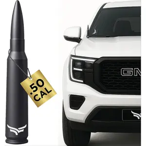 50 Cal Badass Bullet Antenna® Fits Chevy Silverado & GMC Sierra Truck Accessories — Short Replacement Antenna for Trucks — Chevy Silverado 1500 Accessories — Ditch The Whip & Upgrade Your Truck