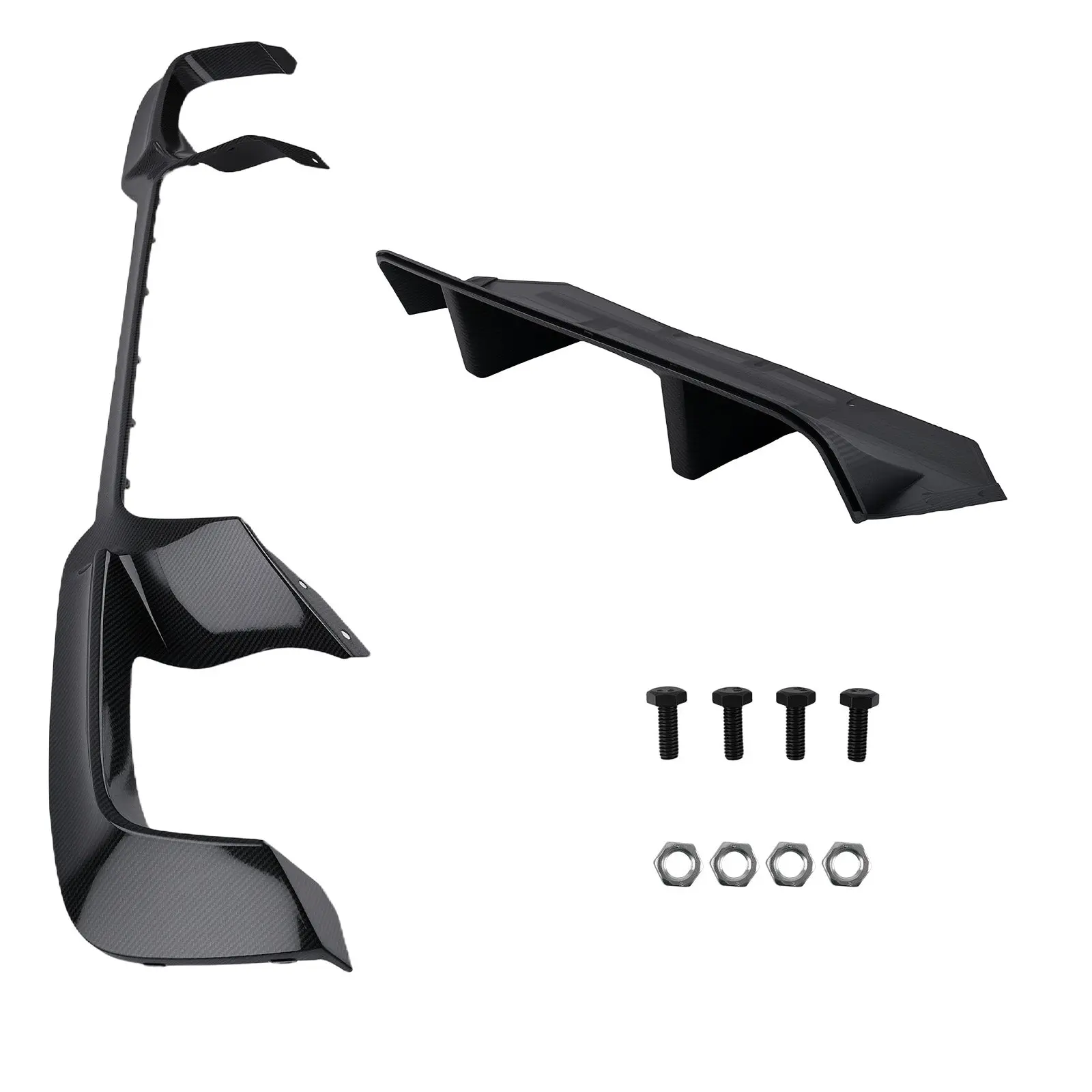 Rear Diffuser Bumper Lip Carbon Look For 11-16 compatible For BMW 5 Series F10 M Sport 535i
