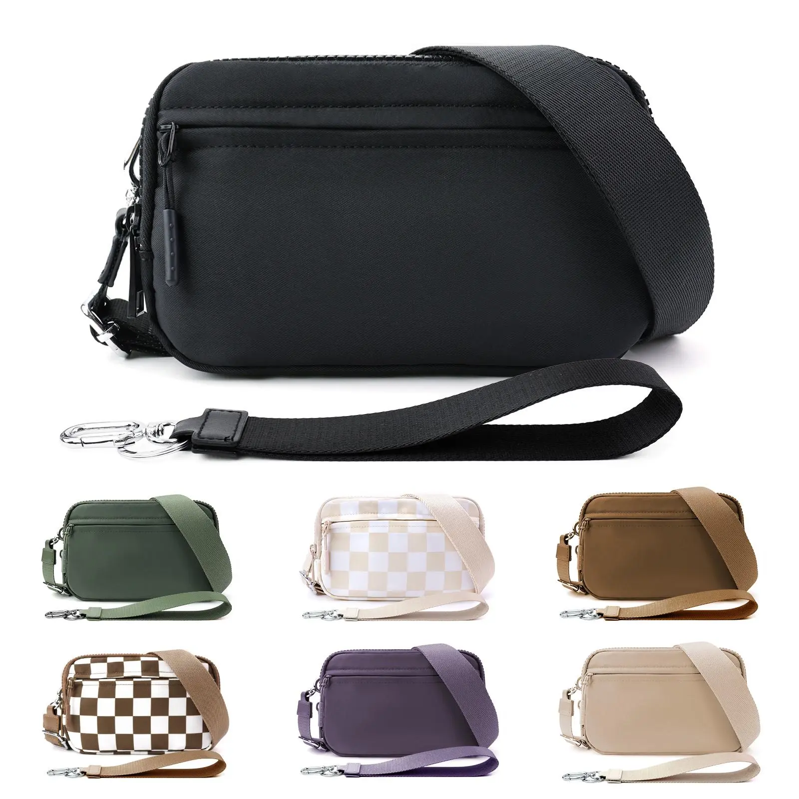 USA Warehouse Dual Wristlet Wallets for Women RFID Blocking Crossbody Wallets Purse with ID Window Large Wristlet Purse Nylon