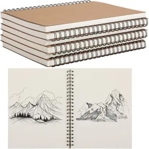 2 Pcs 8.5"x11" Spiral Sketch Pad A4 Large 100 Sheet Blank Notebook Sketch Pads 60 lbs (100 GSM) Back to School Gifts Sketching Drawing Pad Journals Art Sketchbook for Teachers Students Kids
