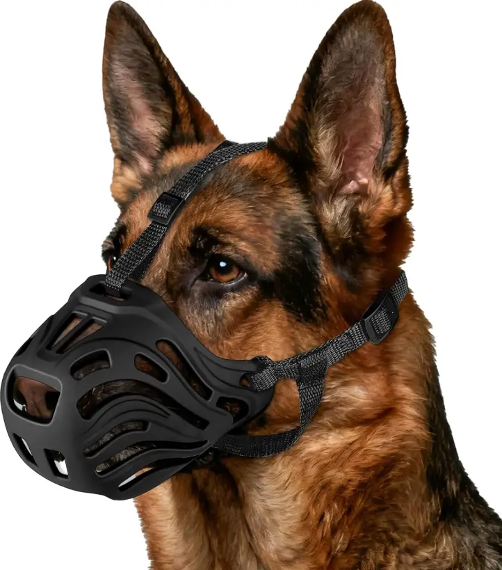 Dog Muzzle, Soft Breathable Dog Muzzles Suitable Dogs, Adjustable Basket Muzzles Prevents Chewing and Biting for Grooming Trimming Training