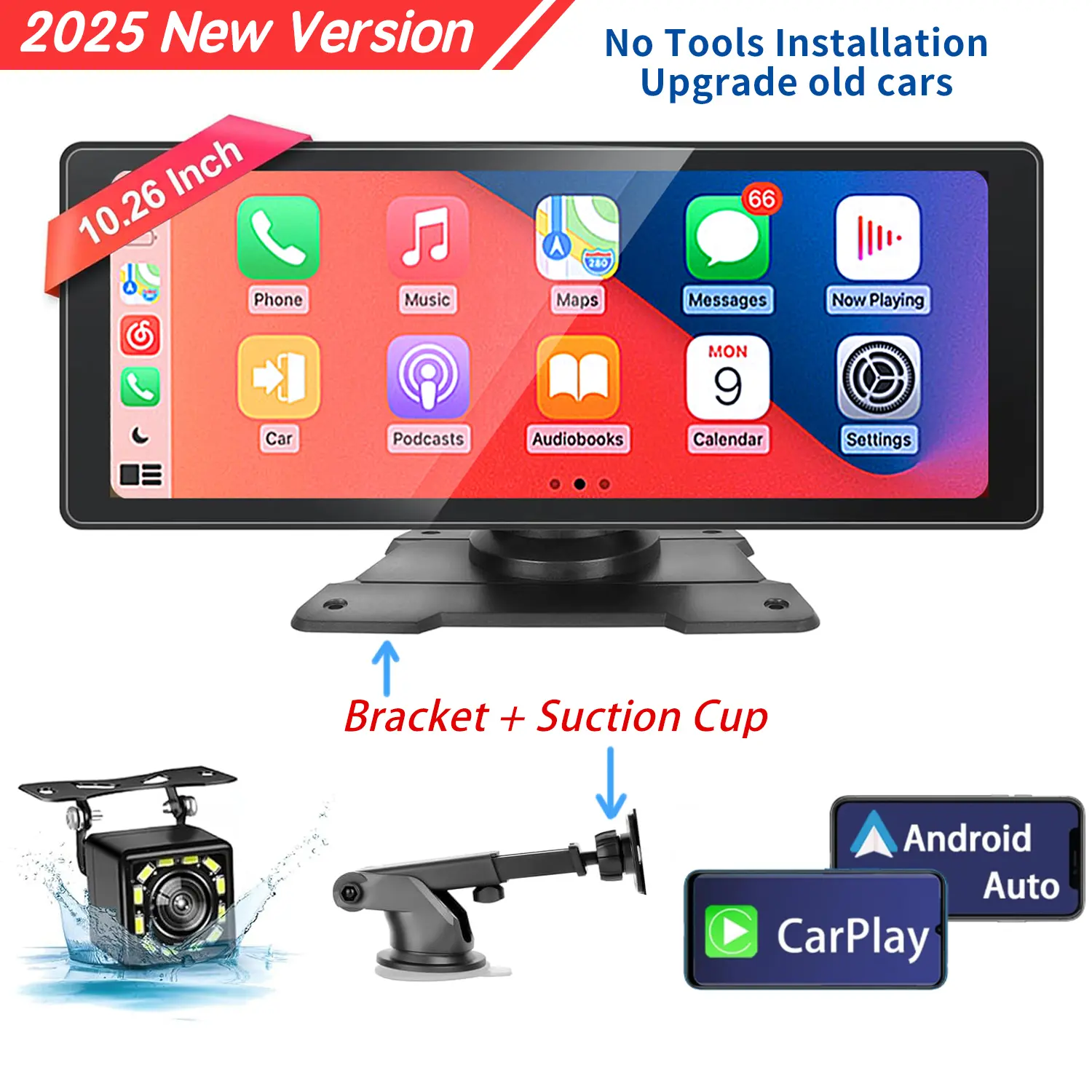 Carplay Screen 2025 New Car Stereo Wireless CarPlay & Android Auto 10 ...