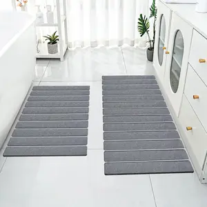 2 Pack Foldable Stone Bath Mats for Absorbent Diatomaceous Earth Bath Mat Quick Dry Bath Rug Drying Mats with Non Slip Shower Rug Tub Shower Mat