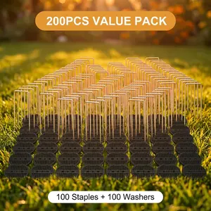 ️ No Bend 3mm Galvanized U-Shaped Garden Stakes with Washers ️