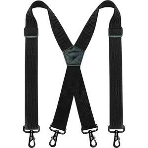1.48" Wide Heavy Duty Suspender with 4 Swivel Hooks for Jeans Pants