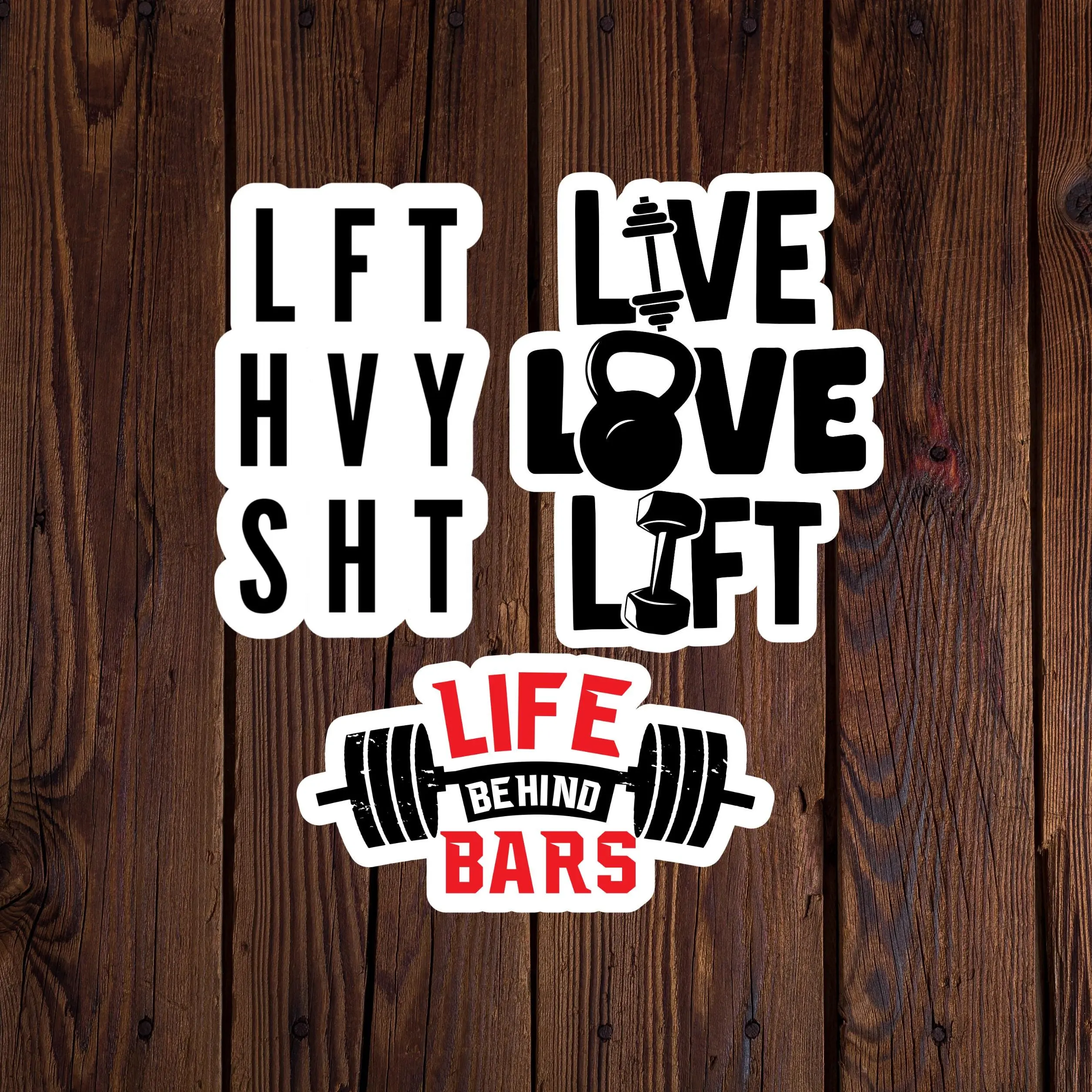 Weightlifting Sticker Pack (3″) – Fitness Gym Vinyl Decals for Water Bottles and Laptops