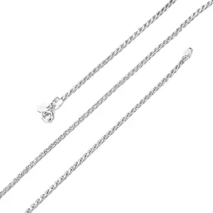925 Sterling Silver Unisex Twist Rope Chain Necklace - 1.3mm/1.5mm Curb Link with Lobster Claw Clasp, 14-30 Inches for Women & Men