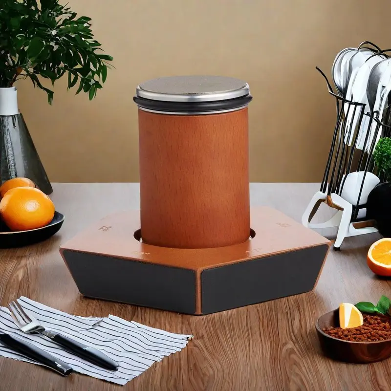 Chef-Grade Wooden Knife Sharpener Kit - 5-Angled Base, Diamond Tech, Magnetic Tech, Precision Engineering, Compact Metal Build, 2 Discs, 2 Angles, Brown - for Chef-Grade Knives & Home Kitchen Use
