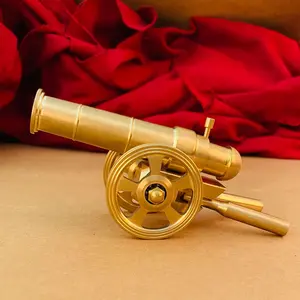 Eata Gift Inc. Brass Antique Style Cannon Model | Vintage Italian Replica | Solid Brass Craft Decor for Display
