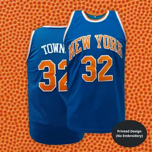 [Made in USA] New York #32 basketball jersey, Towns blue streetwear tank top, casual round neck sleeveless shirt, unisex breathable top, classic sports fan gift