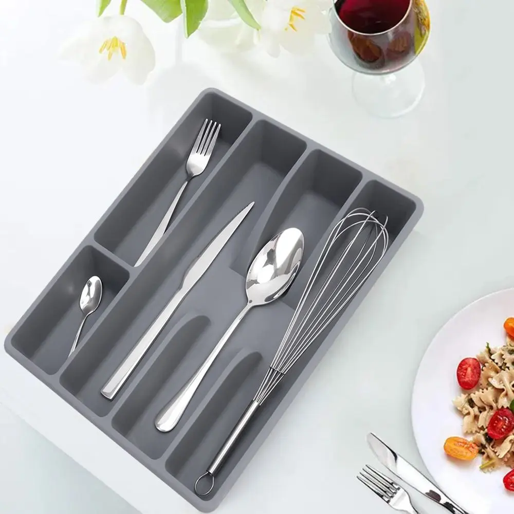 Drawer Kitchen Drawer Organizers Holder Utensil Organizer Cutlery Storage Holder Organizer Tray Plastic Flatware Kitchen Tools