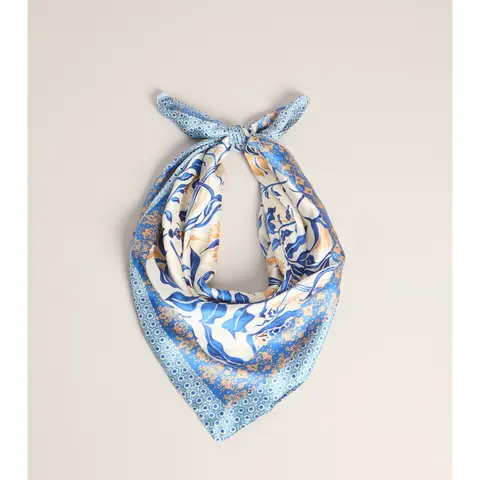 Euro Summer Satin Floral Scarf