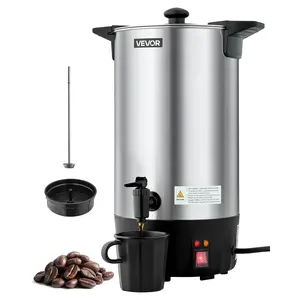 VEVOR Sturdy Insulated Commercial Coffee Urn, 60-Cup 9L Hot Beverage Serving Dispenser with Dripless Faucet, Quick-Brewing Stainless Steel Large Coffee Maker for Catering, Restaurants