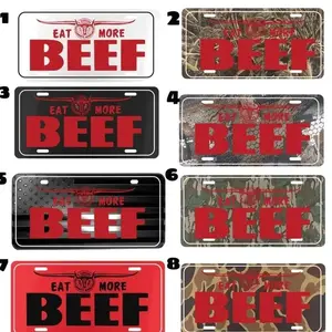 BEEF License Plate , Camo Plate Collection, For Hunting Lovers, 8 Color Options 12" x 6" Vanity Plate, Durable Aluminum Truck Car Accessories 4