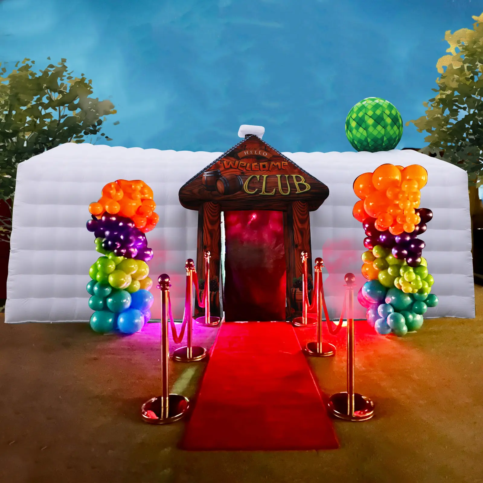 30x20x13Ft Portable Inflatable Nightclub with Blowers, Large Black Cube Gazebo Tent for Adults, Ideal for Birthday, Wedding Events, Outdoor Dance Floor