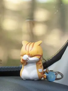 Cute Cat Keychain, Cartoon Face Design, Multifunctional Key Holder, Wallet Accessory, Gift Idea, Kids' Anime Keychain, Creative Decoration, Keychain Charm