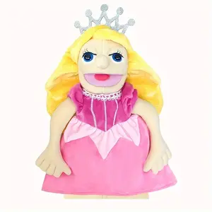 38Cm/14.96In Role-Playing Puppets, Cartoon Prince And Princess Hand Puppets, Plush Toys of Cartoon Characters with Movable Mouths for Interactive Games