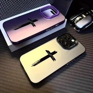 Fashion Three-Color Cross Phone Case Suitable for Fashion-forward Individuals, Compatible with iPhone 16 Pro Max/15/14 Plus/13/12/11 Protective Cover Cellphone Smartphone