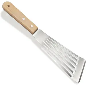 Fish Spatula Stainless Steel - Professional Slotted spatula with   Handle Delicate Fish Turner for Burgers & Pancakes | Chef's Choice for Grilling & Cooking (1)