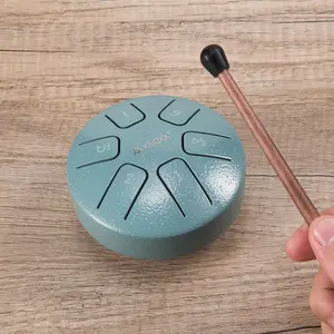 VixxNoxx Rain Drum for Outdoor Garden, 3.8 Inches 6 Notes Steel Tongue Drum Handpan Percussion Instrument for Yoga Meditation & Sound Therapy, Adult Gift with Bag, Mallets & Songbook