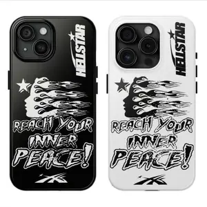 Trendy Reach Your Inner Peace Text Quote Aesthetic Art Heavy Duty Tough Phone Case Shockproof Drop Protection Durable Hard Cover Cute Gift for iPhone 11 12 13 14 15 16 17 Pro Max Plus