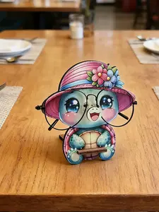 Eco-Friendly Wooden Turtle Eyeglass Holder, Ocean Theme Fashion Display Stand, Fun Decor, Multi-Functional Gift for Home Office