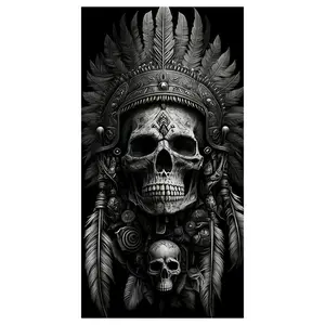 Skull & Feather Pattern Car Sticker, Truck Decals, Waterproof Self Adhesive Decorative Sticker, Graphic Decal, Car Exterior Decoration Accessories for Car Door, B-pillar, Wall, Window Glass, Halloween, Vehicle Exterior Decoration