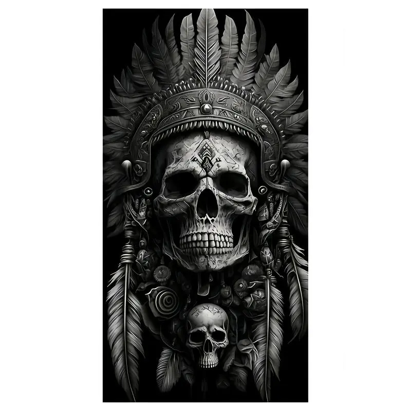 Skull & Feather Pattern Car Sticker, Truck Decals, Sticker For Cars, Waterproof Self Adhesive Sticker, Graphic Decal, Car Exterior Decoration Accessories for Car Door, B-pillar, Halloween, Car Decoration