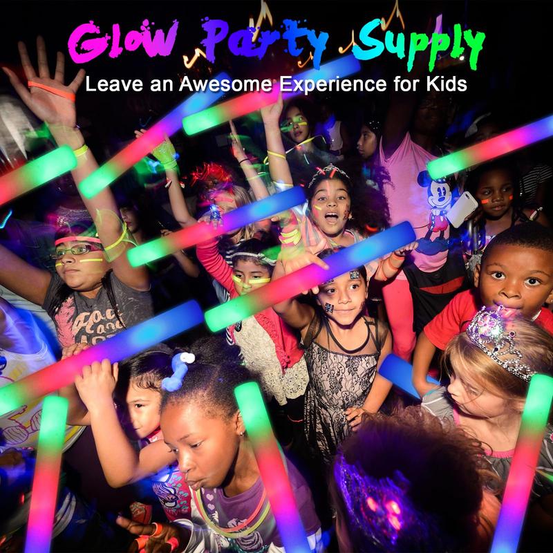 Bulk 12/36/52/102-Pack Colorful LED Light Up Glow Sticks for Raves & Concerts - 3 Flashing Modes, Glow in Dark Party Supplies for Home Parties, Fan Meetings, Weddings, Birthdays & Halloween Gifts Plastic Pearl