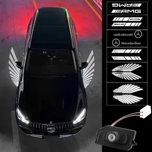 2PCS Car Angel Wings Welcome Light Projector Rearview Mirror Carpet Lamp Led Decorative Atmosphere Lights for Mercedes Benz E-Class GLC 2016 2017 2018 2019 2020 2021 2022 S-class 2014 2015 2016 2017 2018 2019 2020 GLA GLB 2020 2021 2022 2023 A Class CIS