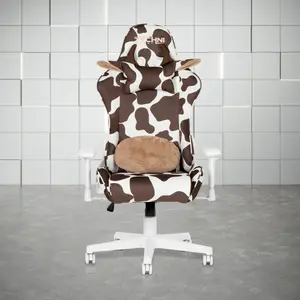 Techni Sport Brown COW Series Gaming Chair, Video Gaming Desk Chair, Office Chair