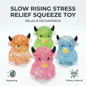 Highland Cow Soft Candy, Jelly-Filled Sensory Stress Relief Toy, Lightweight Finger Squeeze, Adult Gift Fillers, Office Decor, Stress Relief Decoration, Stress Relieving Accessory